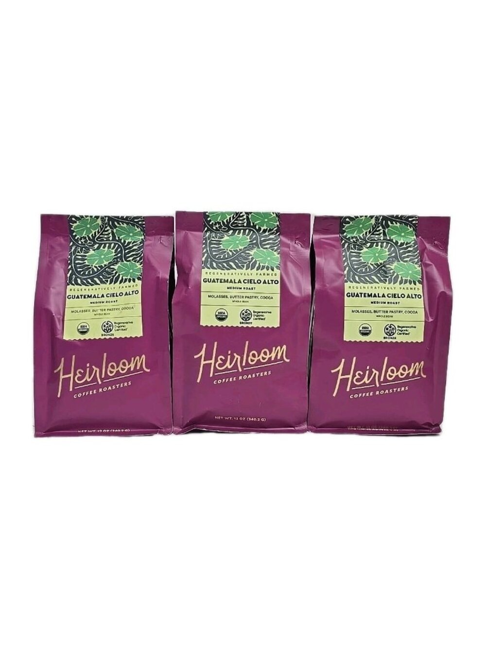 3PK Heirloom Coffee Roaster Regeneratively Farmed Guatemala Cielo Alto 12oz Bags